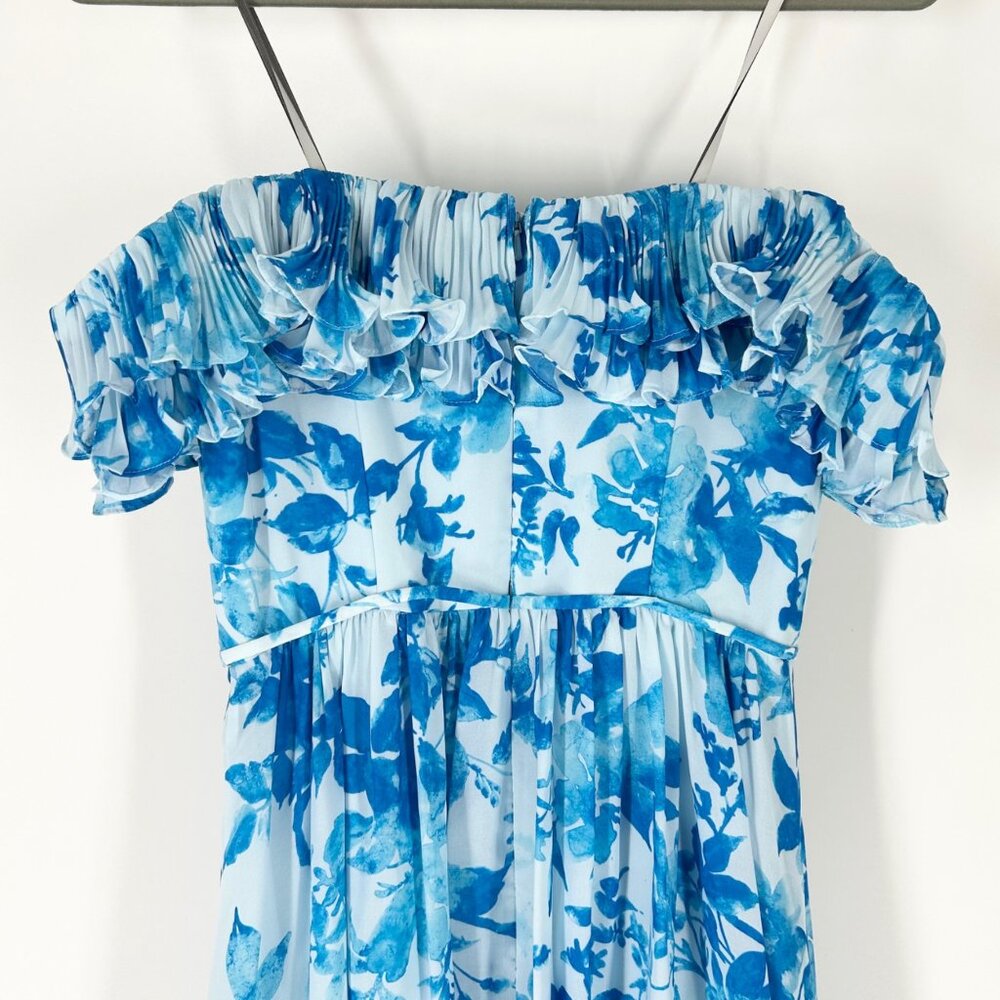 NWT Monique Lhuillier Adeline Floral Off Shoulder Maxi Gown - Picture 9 of 11